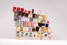 Spools Of Thread On A Rack Royalty Free Stock Photos Spools Of Thread On A Rack Royalty Free Stock Photos