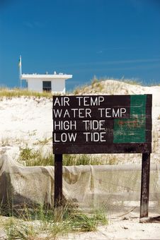 Beach Weather Conditions Sign Stock Photo Beach Weather Conditions Sign Stock Photo