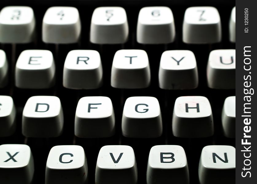 Close up of a typewriter keyboard