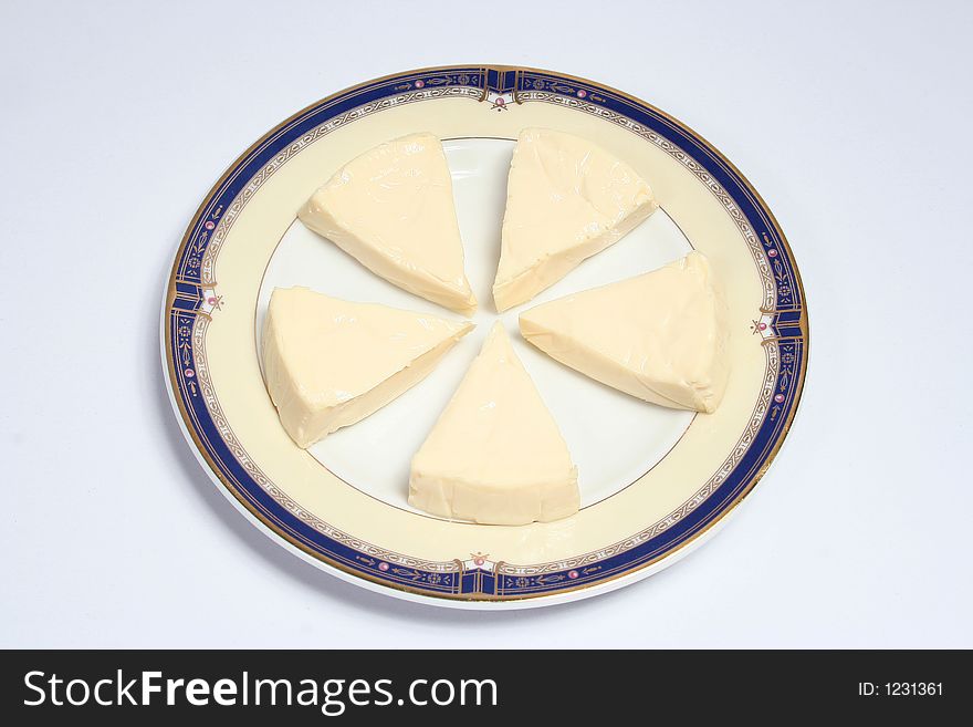 Cheese in plate for breakfast
