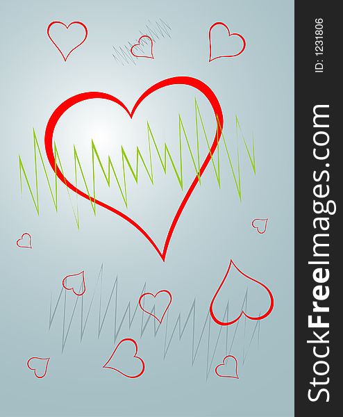 Heart beat abstract cover illustration