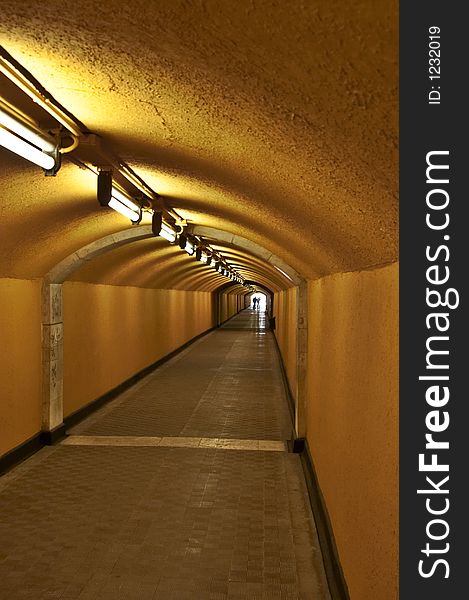 The tunnel leading to the lift in the Castle Santa Barbara, Alicante.