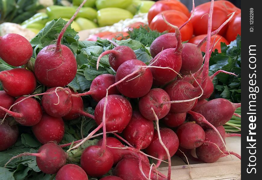 Fresh food on market close up