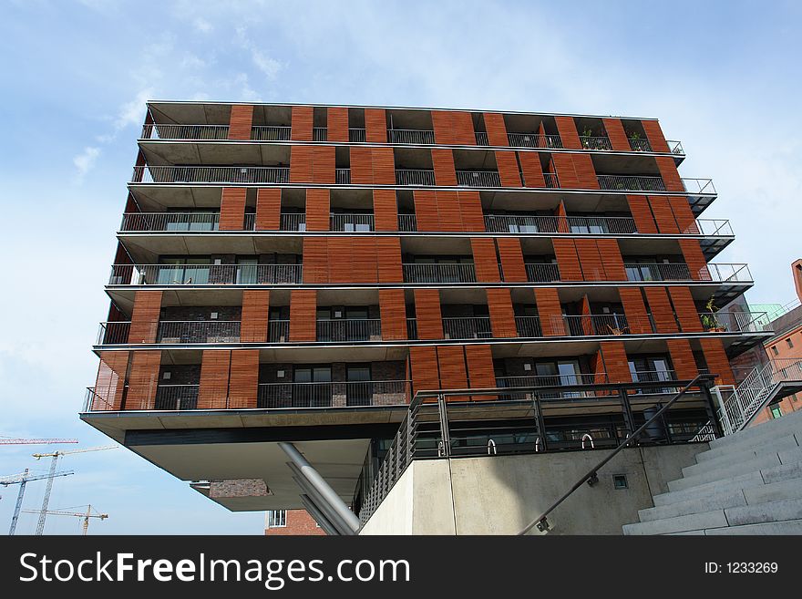 Modern building in Hamburg harbor