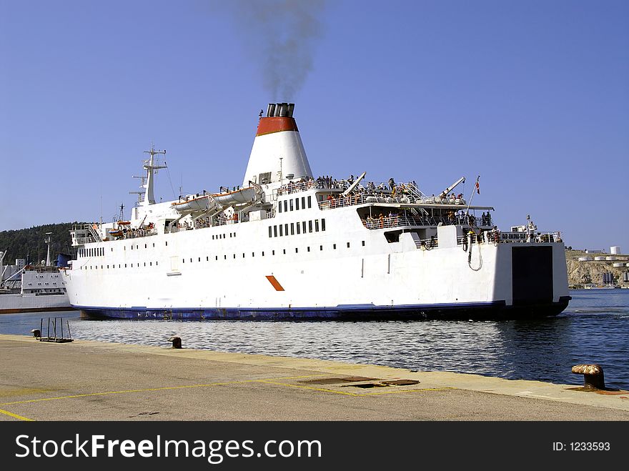 Big boat in bar bay, montenegro. Big boat in bar bay, montenegro