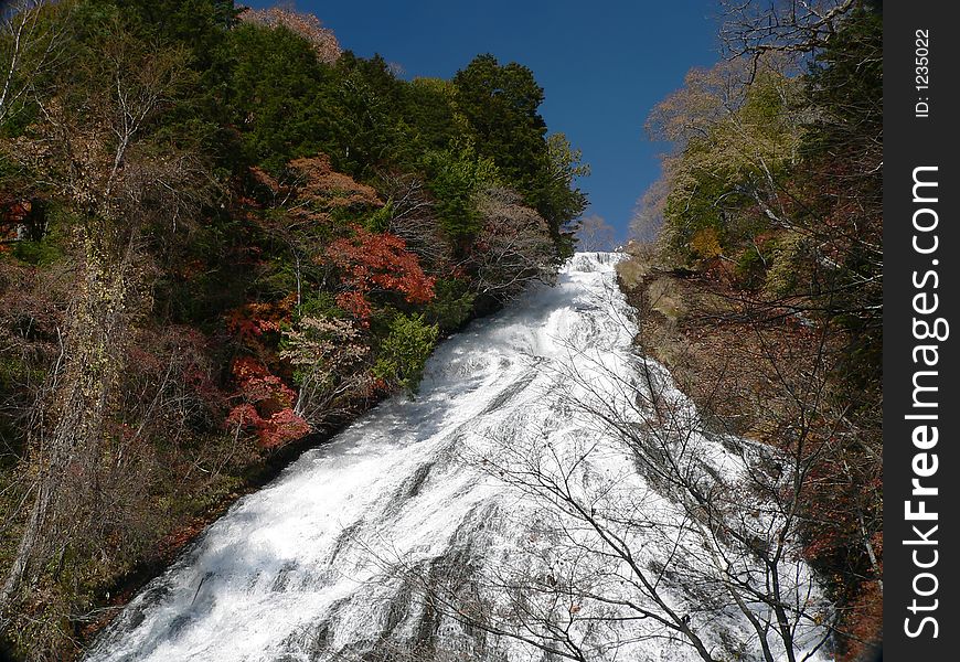 japanese waterfall in Oku-Nikko, Japan. japanese waterfall in Oku-Nikko, Japan