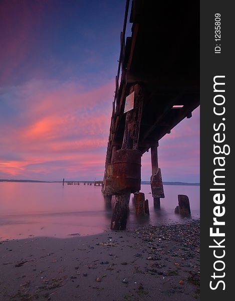 Pier at sunset on the Puget Sound in Washington State