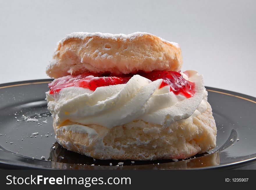 Strawberry shortcake on a plate for dessert