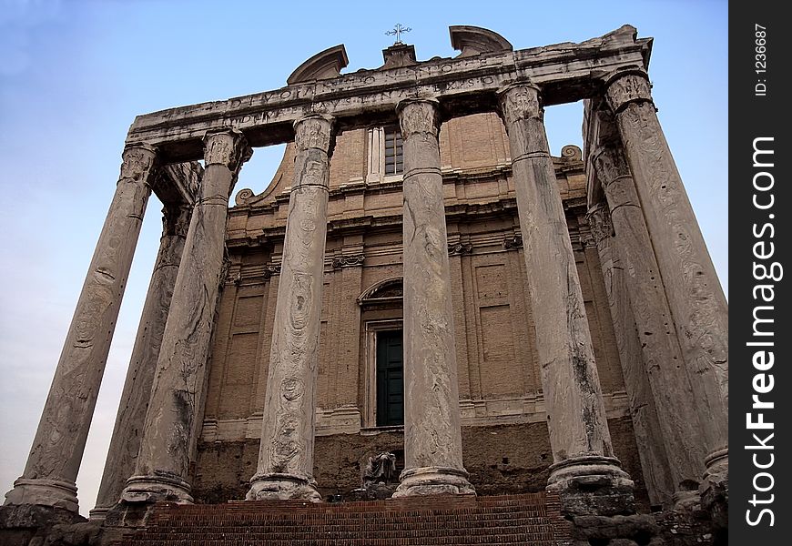 Temple of Antoninus and Faustina in the Roman Forum (Rome - Italy)