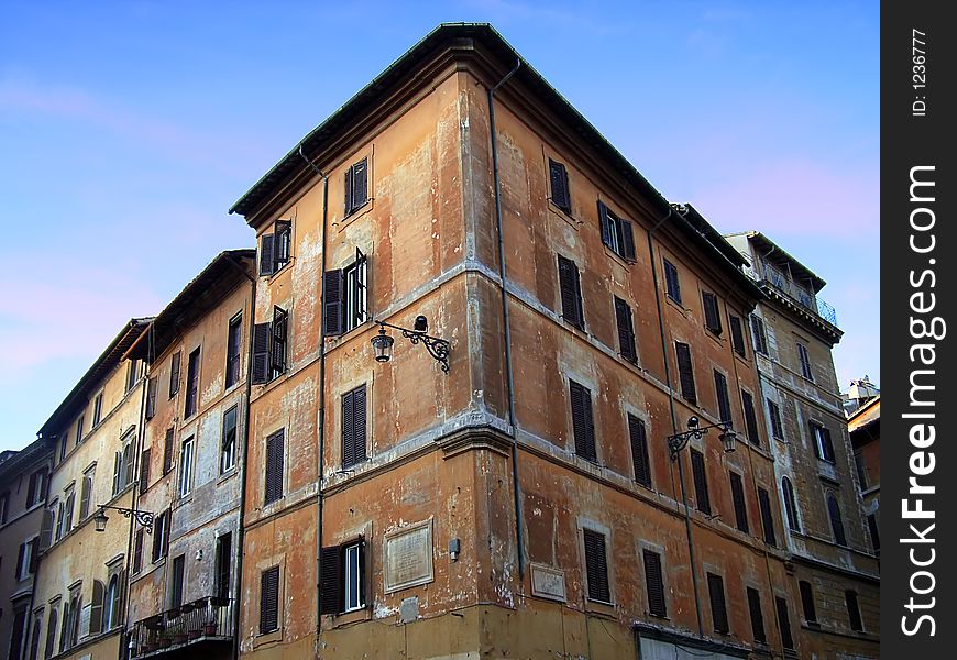 Old houses in the ancient part of Rome near Piazza Navona (Italy). Old houses in the ancient part of Rome near Piazza Navona (Italy)