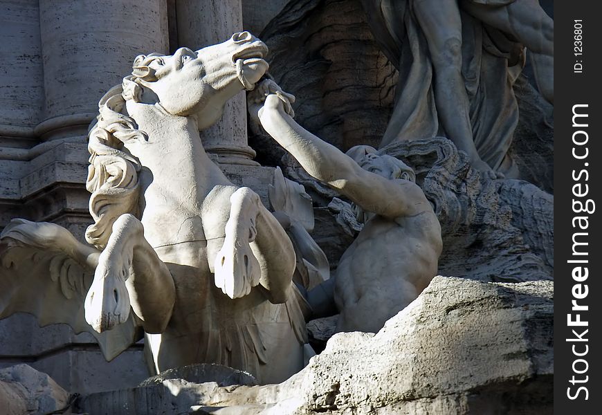 Details from the Trevi Fountain in Rome (Italy). Details from the Trevi Fountain in Rome (Italy)