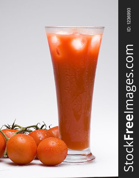 Vegetable or tomato juice close up