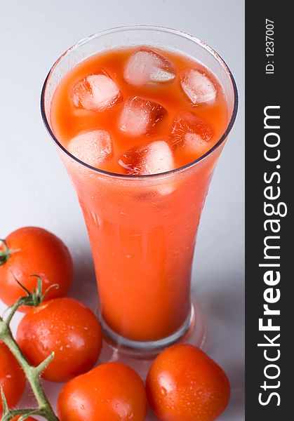 Vegetable or tomato juice close up