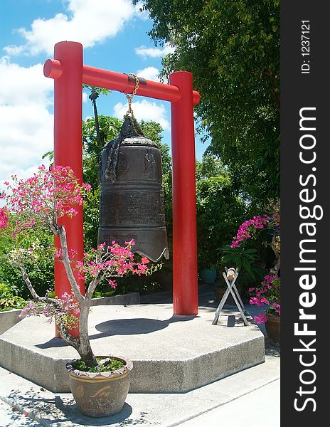 Bell at Chinese temple in Pattaya, Chonburi province, Thailand