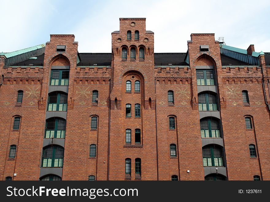 Old warehouse in Hamburg harbor, Germany