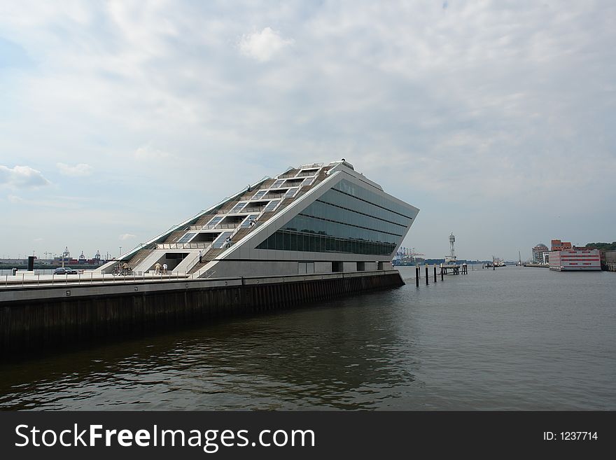 Modern building in Hamburg harbor