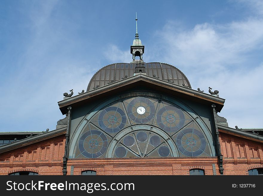 Detail of old fishmarket in Hamburg harbor, Germany