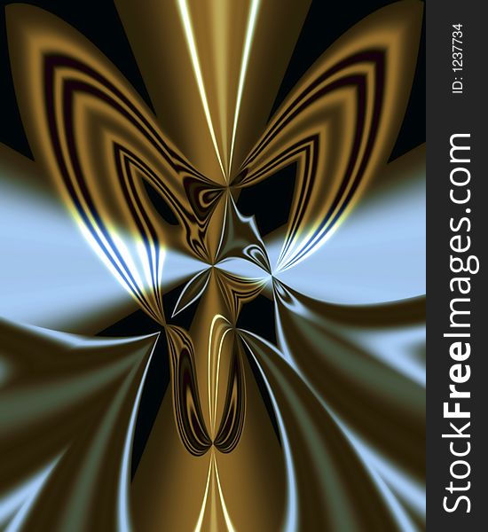 Abstract fractal image resembling a deer. Abstract fractal image resembling a deer