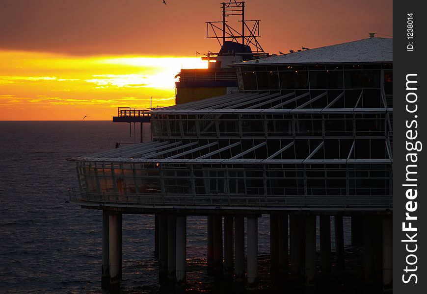 Pier Scheveningen At Sunset In Den Haag