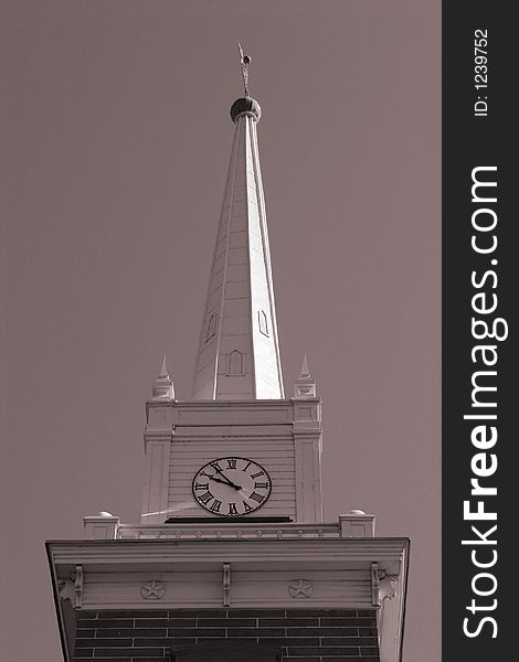 Church clock tower architectural detail