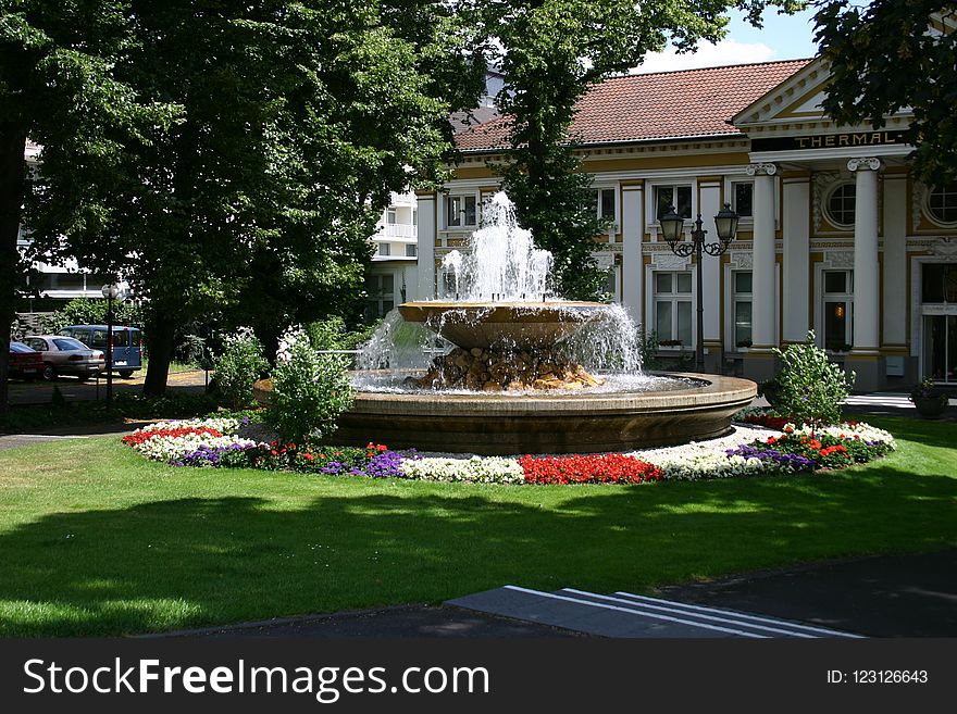 Fountain, Water Feature, Garden, Landscaping