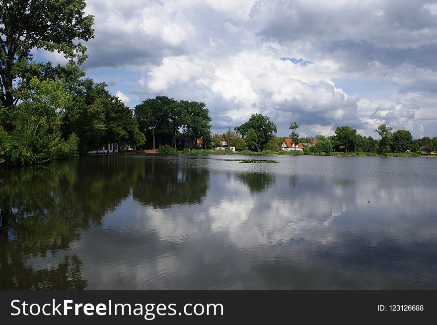 Reflection, Waterway, Water, Sky