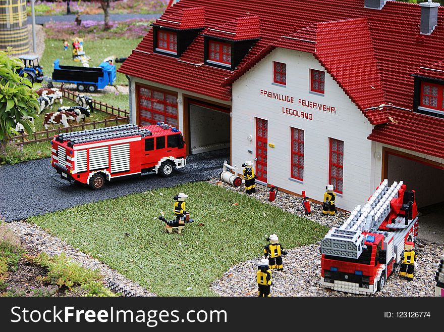 Fire Department, House, Vehicle, Car