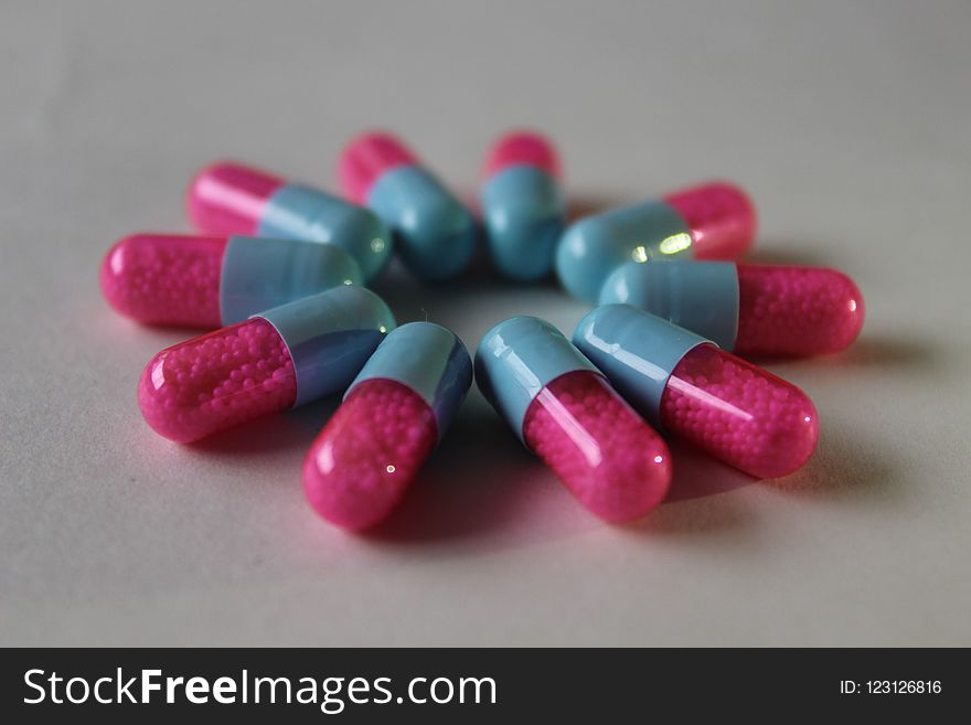 Pink, Drug, Pill, Close Up