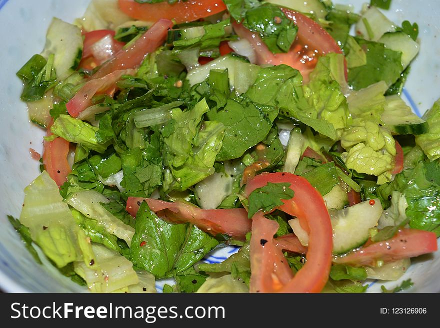 Dish, Salad, Vegetable, Leaf Vegetable