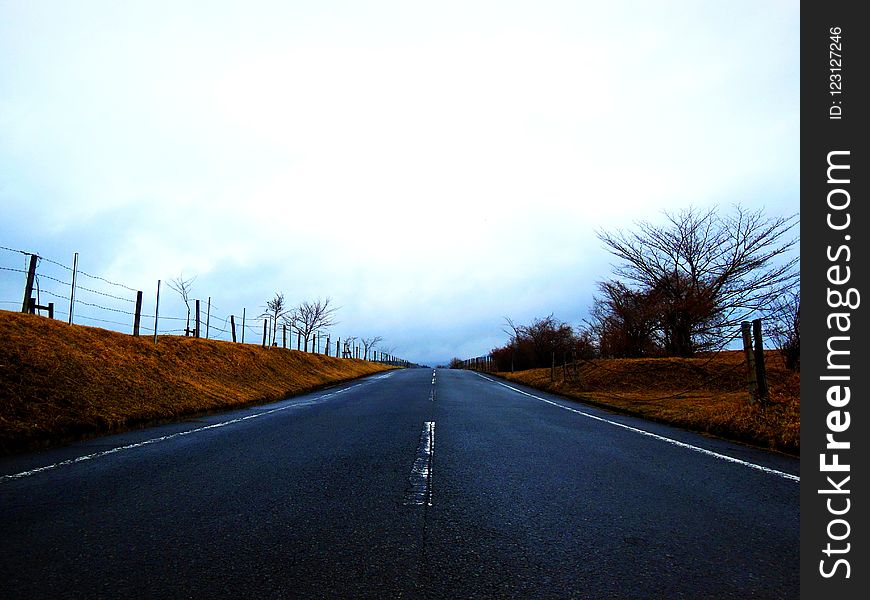 Road, Sky, Lane, Asphalt