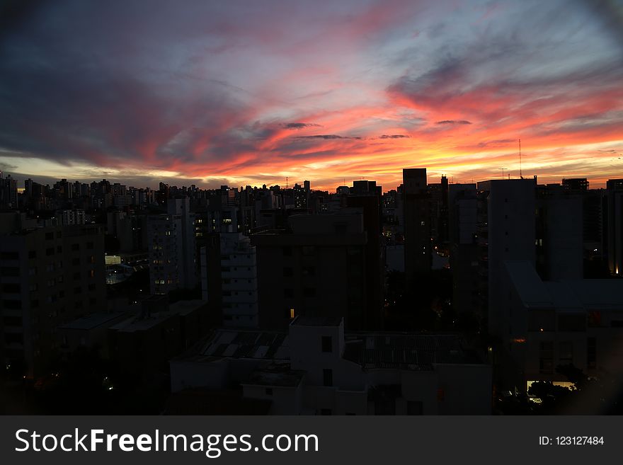 Sky, Sunset, City, Urban Area