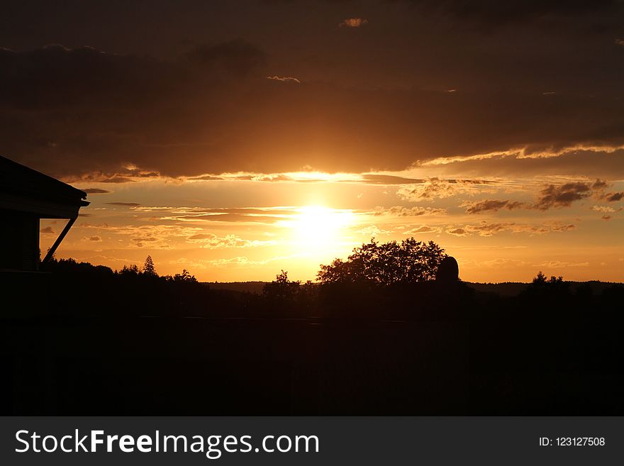 Sky, Afterglow, Sunset, Horizon