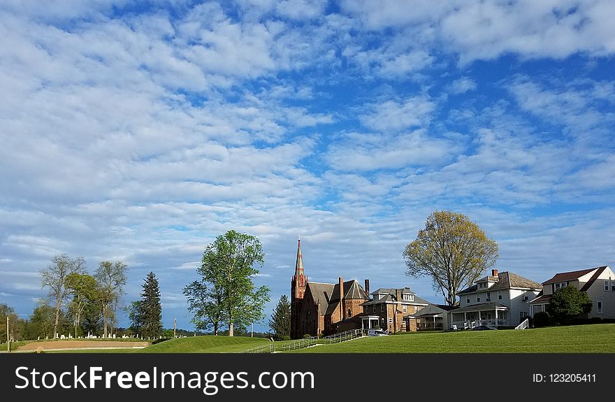Cloud, Sky, Tree, Field