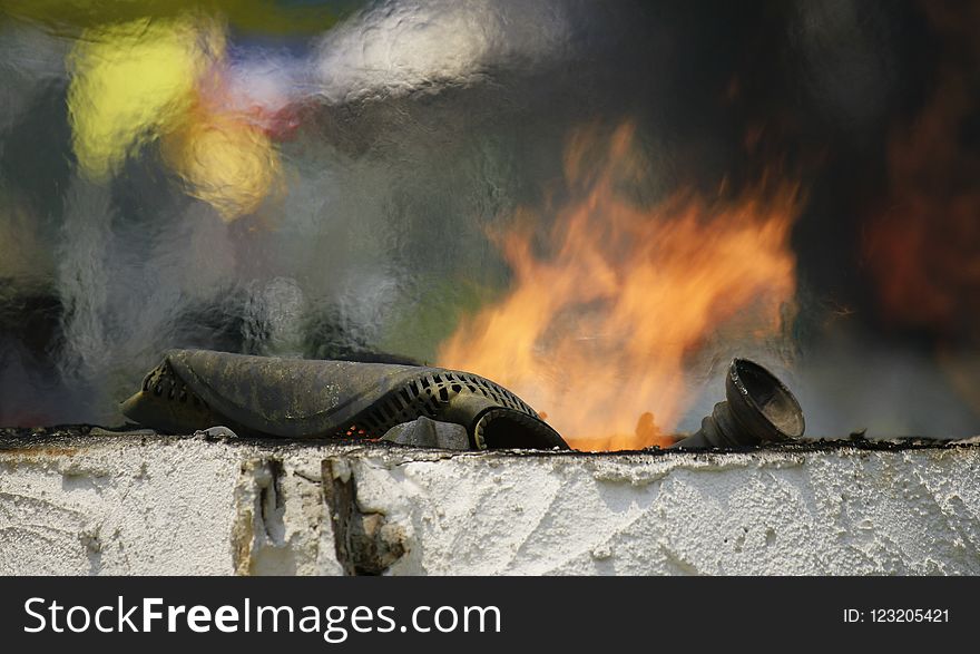 Geological Phenomenon, Smoke, Fire, Sky