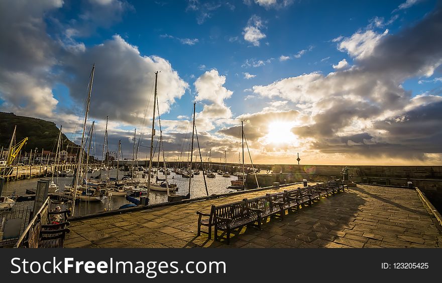 Sky, Marina, Cloud, Dock