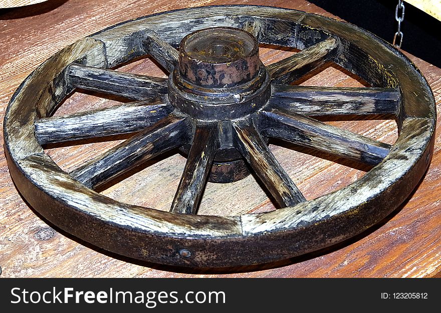 Wheel, Spoke, Metal, Carving