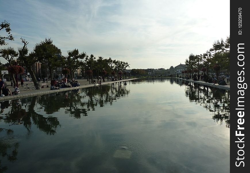 Reflection, Waterway, Water, Sky