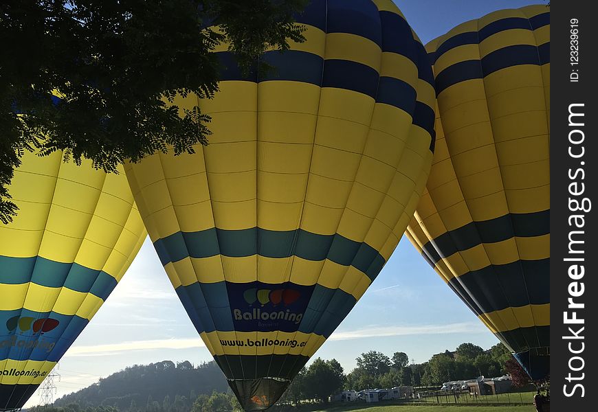 Hot Air Ballooning, Hot Air Balloon, Yellow, Sky