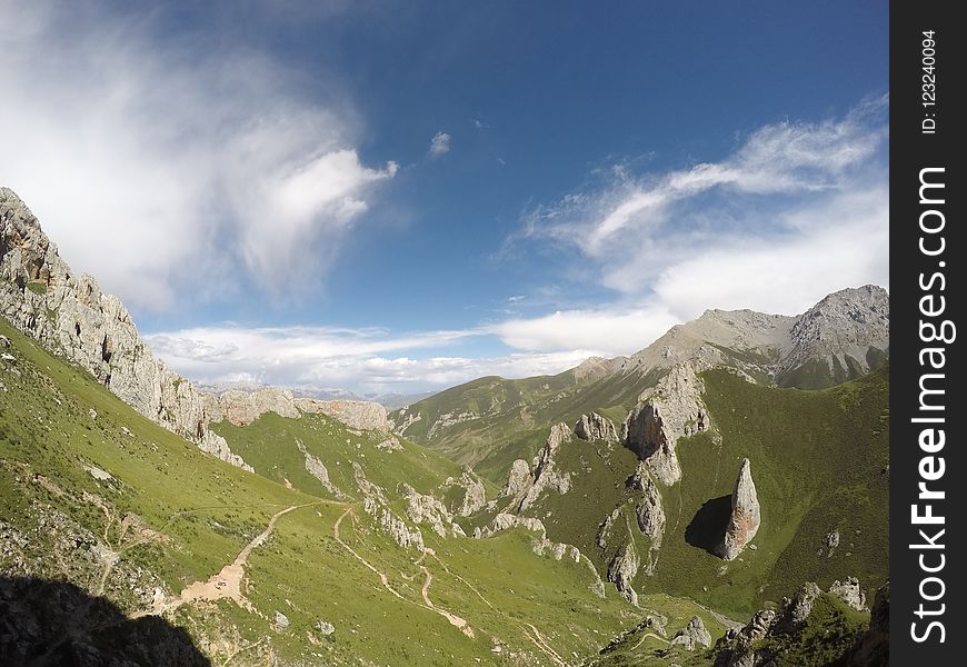 Mountainous Landforms, Sky, Highland, Mountain Range