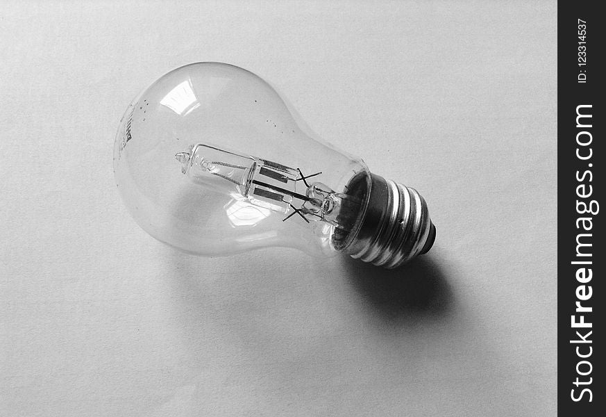 Black And White, Monochrome, Product, Incandescent Light Bulb