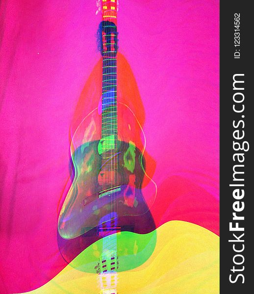 Guitar, Yellow, Plucked String Instruments, Musical Instrument