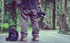 Photographer With A Natural View Stock Images