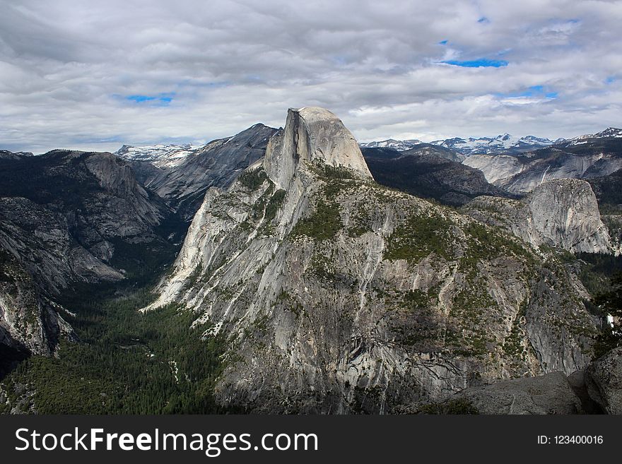 Mountainous Landforms, Mountain, Ridge, Sky