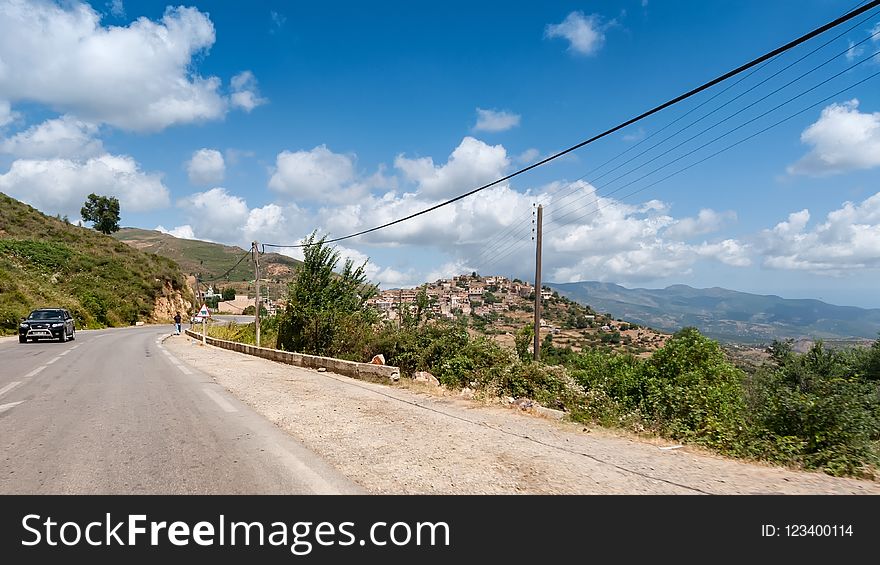 Road, Sky, Cloud, Mountainous Landforms