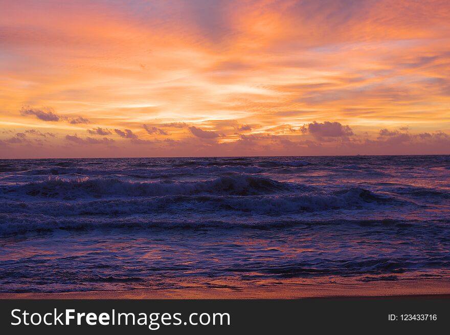 Sunlight At The Ocean With Clouds