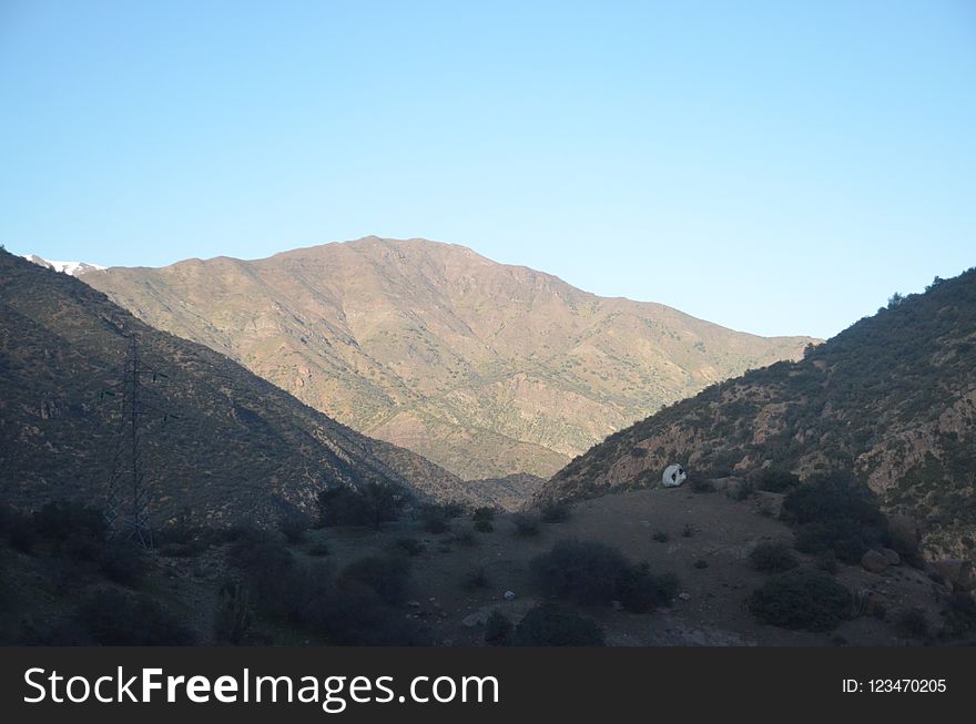 Mountainous Landforms, Sky, Mountain, Ridge