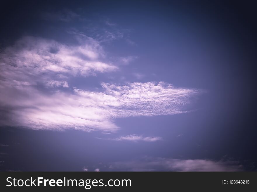 Blue Sky With Clouds Retro