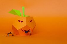 Happy Halloween. Halloween Decor Made Of Paper Stock Photography