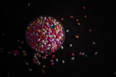 Cup Of Sugar Coated Colorful Fennel Seeds Stock Photos