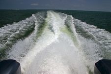 Speedboat And Wake Stock Images
